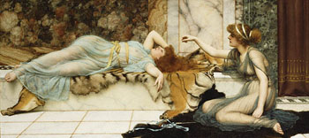Mischief and Repose 1895 - John William Godward reproduction oil painting