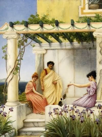 Playtime - John William Godward reproduction oil painting
