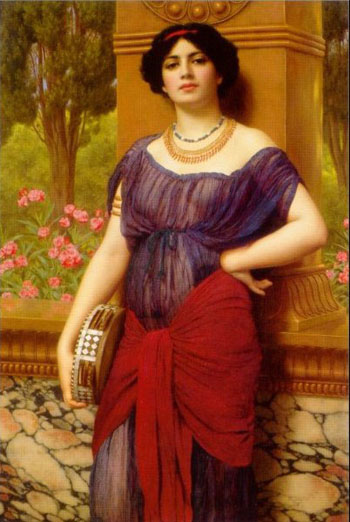 Tympanistria 1909 - John William Godward reproduction oil painting