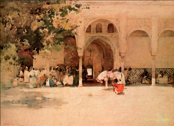 Waiting for the Sultan Morocco - Arthur Melville reproduction oil painting