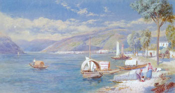Italian Lake View - Charles Rowbotham reproduction oil painting
