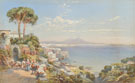 The Bay of Naples with Figures and Donkeys 1892 - Charles Rowbotham reproduction oil painting