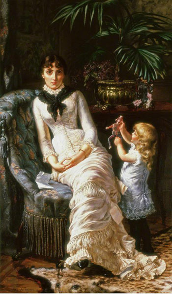 Sad News c1880 - Edgard Farasyn reproduction oil painting