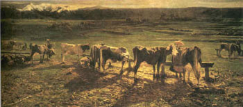 Alla Stanga c1886 - Giovanni Segantini reproduction oil painting