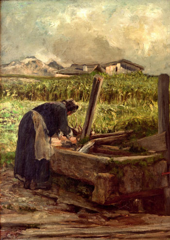 Die Waesche - Giovanni Segantini reproduction oil painting