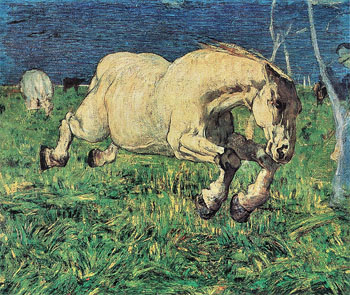 Galloping Horse - Giovanni Segantini reproduction oil painting