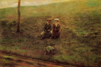 Landscape with Two Figures 1897 - Giovanni Segantini reproduction oil painting