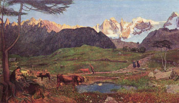 Life c1898 - Giovanni Segantini reproduction oil painting