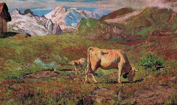 Pascoli Spring - Giovanni Segantini reproduction oil painting