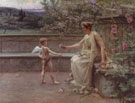 Aphrodite Presenting A Rose to Cupid - Henri Houben