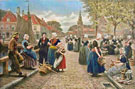 Vismarkt in Zeeland - Henri Houben reproduction oil painting