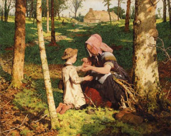 Extracting A Thorn - John Ritchie reproduction oil painting