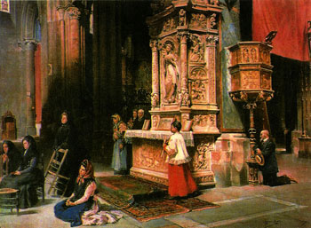 Interior de la Catedral de Avila 1901 - Juan Gimenez Martin reproduction oil painting