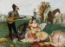 The Serenade Detail - Juan Gimenez Martin reproduction oil painting