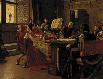 Toscanelli el Les Ambassadeurs de Portugal 1903 - Tito Lessi reproduction oil painting