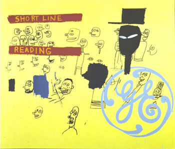 GE Short Line and Reading c1984 - Jean-Michel-Basquiat reproduction oil painting