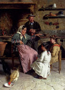 A Captive Audience - Eugenio Zampighi reproduction oil painting