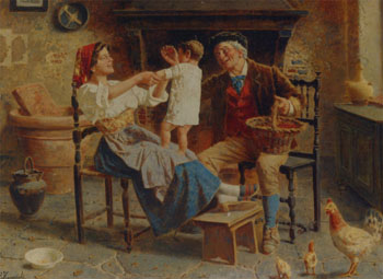 The Happy Family - Eugenio Zampighi reproduction oil painting