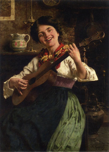 The Serenade - Eugenio Zampighi reproduction oil painting