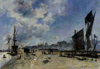 Quai A Honfleur - Johan Barthold Jongkind reproduction oil painting