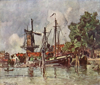 Das Dorf Doverschie in Holland - Johan Barthold Jongkind reproduction oil painting