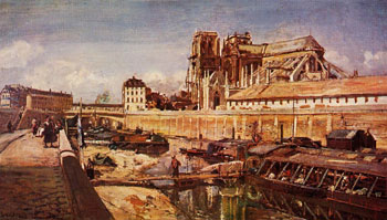 Notre Dame de Paris Seen from the Pont de lArcheveche - Johan Barthold Jongkind reproduction oil painting