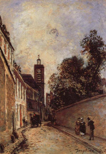 Rue de LAbbe de 1 Epee and Church - Johan Barthold Jongkind reproduction oil painting