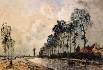 The Oorcq Canal Aisne - Johan Barthold Jongkind reproduction oil painting