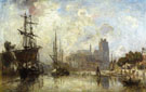 The Port of Dordrecht - Johan Barthold Jongkind reproduction oil painting