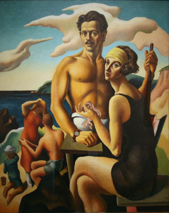 Self Portrait with Rita 1922 - Thomas Hart Benton reproduction oil painting