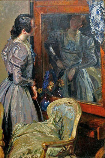 In the Mirror - Jacques Emile Blanche reproduction oil painting
