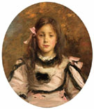 Portrait of Girl with Rose Bow Knot - Jacques Emile Blanche reproduction oil painting
