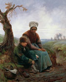 Peasant Woman and Boy 1846 - Adolf Felix Cals reproduction oil painting