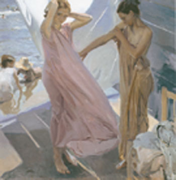 After Bathing Valencia 1909 - Joaquin Sorolla reproduction oil painting