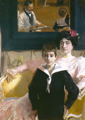 Portrait of Dona Lucrecia Arana with Her Son 1906 - Joaquin Sorolla reproduction oil painting