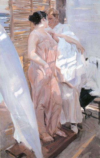 The Pink Robe 1916 - Joaquin Sorolla reproduction oil painting