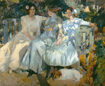 Senora de Sorolla and Her Daughters 1910 - Joaquin Sorolla reproduction oil painting