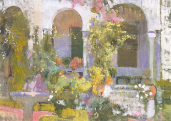 Garden of the Sorolla Residence c1920 - Joaquin Sorolla reproduction oil painting