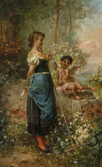 Der Liebesbrief - Hans Zatzka reproduction oil painting