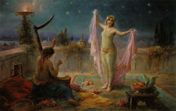 Moonlight Serenade - Hans Zatzka reproduction oil painting