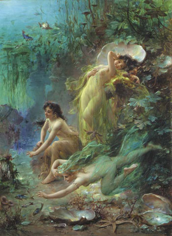 Pearls of the Sea - Hans Zatzka reproduction oil painting