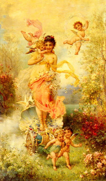 The Goddess of Spring - Hans Zatzka reproduction oil painting