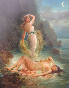 Water Nymphs c1890 - Hans Zatzka reproduction oil painting