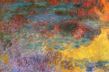 Water Lily Pond Evening Left Detail 1926 - Claude Monet reproduction oil painting