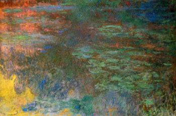 Water Lily Pond Evening Right Detail 1926 - Claude Monet reproduction oil painting