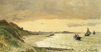 View of the Coast at Sainte Adresse 1864 - Claude Monet reproduction oil painting