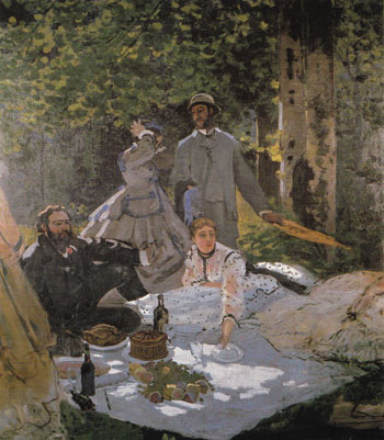 Le Dejeuner sur I Herbe 1865 - Claude Monet reproduction oil painting