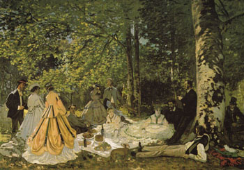 Dejeuner sur I Herbe 1865 - Claude Monet reproduction oil painting