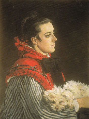 Camille with a Small Dog 1866 - Claude Monet reproduction oil painting