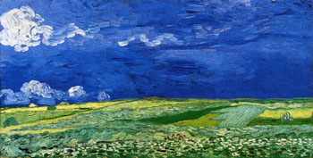 Wheatfields Under Thunderclouds 1890 - Vincent van Gogh reproduction oil painting